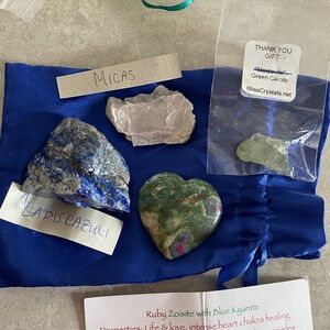 Gemstone crystal lot - lapis lazuli - mica - ruby zoicite kyanite - calcite
